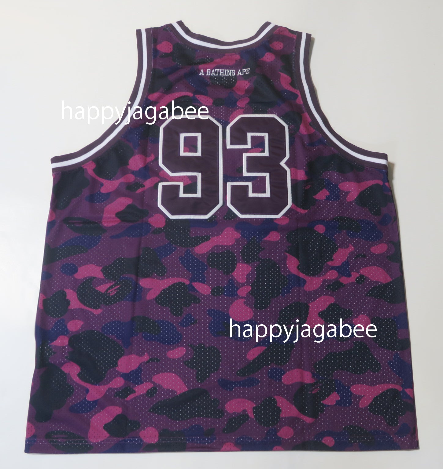 Offical Bathing Ape Bape Basketball Jersey Tank Top Blue White Adult Medium  Logo