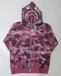 A BATHING APE Ladies' GRID CAMO SHARK FULL ZIP HOODIE