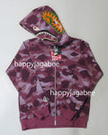 A BATHING APE Ladies' GRID CAMO SHARK FULL ZIP HOODIE