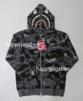 A BATHING APE Ladies' GRID CAMO SHARK FULL ZIP HOODIE