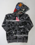 A BATHING APE Ladies' GRID CAMO SHARK FULL ZIP HOODIE