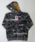 A BATHING APE Ladies' GRID CAMO SHARK FULL ZIP HOODIE