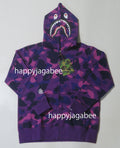 A BATHING APE BAPE KIDS COLOR CAMO SHARK ZIP HOODIE
