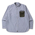 A BATHING APE STRIPE RELAXED MILITARY SHIRT