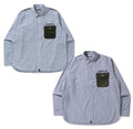 A BATHING APE STRIPE RELAXED MILITARY SHIRT