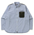 A BATHING APE STRIPE RELAXED MILITARY SHIRT