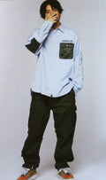 A BATHING APE STRIPE RELAXED MILITARY SHIRT