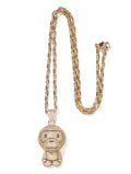 A BATHING APE MILO CRYSTAL STONE NECKLACE Silver