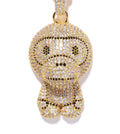 A BATHING APE MILO CRYSTAL STONE NECKLACE Silver