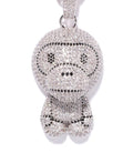 A BATHING APE MILO CRYSTAL STONE NECKLACE Silver