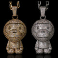 A BATHING APE MILO CRYSTAL STONE NECKLACE Silver