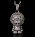 A BATHING APE MILO CRYSTAL STONE NECKLACE Silver