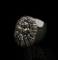 A BATHING APE APE HEAD CRYSTAL STONE RING