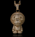 A BATHING APE MILO CRYSTAL STONE NECKLACE Silver