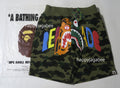 A BATHING APE BAPE x READYMADE TIGER SHARK WIDE SWEAT SHORTS