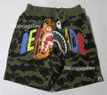 A BATHING APE BAPE x READYMADE TIGER SHARK WIDE SWEAT SHORTS
