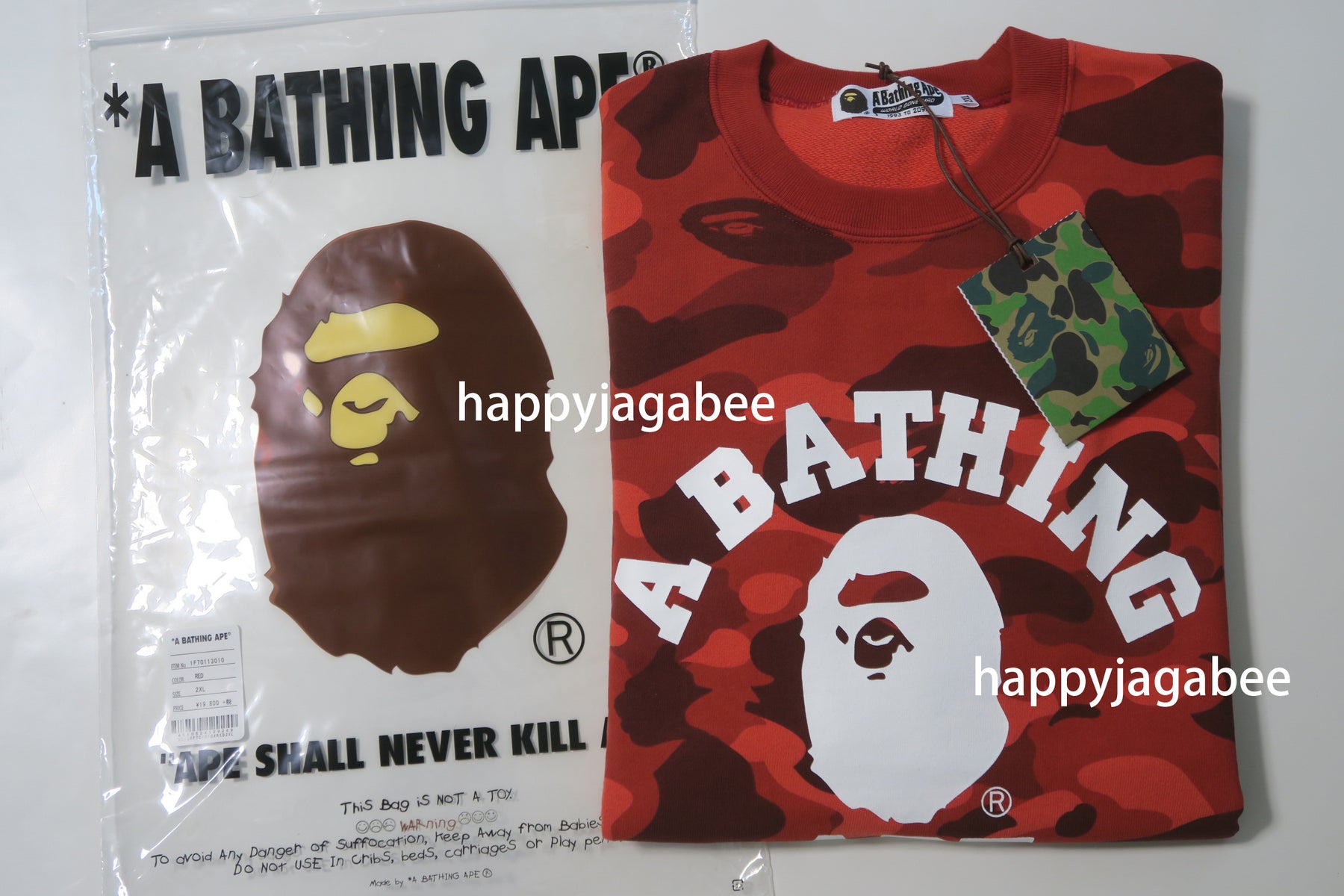 BAPE College Crewneck Red