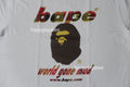 A BATHING APE BLOCK CHECK WGM APE HEAD TEE
