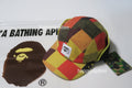 A BATHING APE BLOCK CHECK EARMUFFS CAP