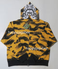 A BATHING APE TIGER CAMO TIGER RELAXED FULL ZIP HOODIE