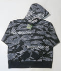 A BATHING APE TIGER CAMO TIGER RELAXED FULL ZIP HOODIE