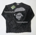 A BATHING APE APE FACE SHAGGY SWEATER