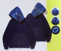 A BATHING APE SAMURAI INDIGO FULL ZIP HOODIE