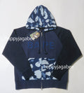A BATHING APE SASHIKO CAMO RELAXED ZIP HOODIE