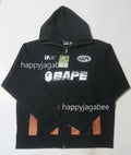 A BATHING APE SOCCER GAME GRAPHIC RELAXED FIT FULL ZIP HOODIE