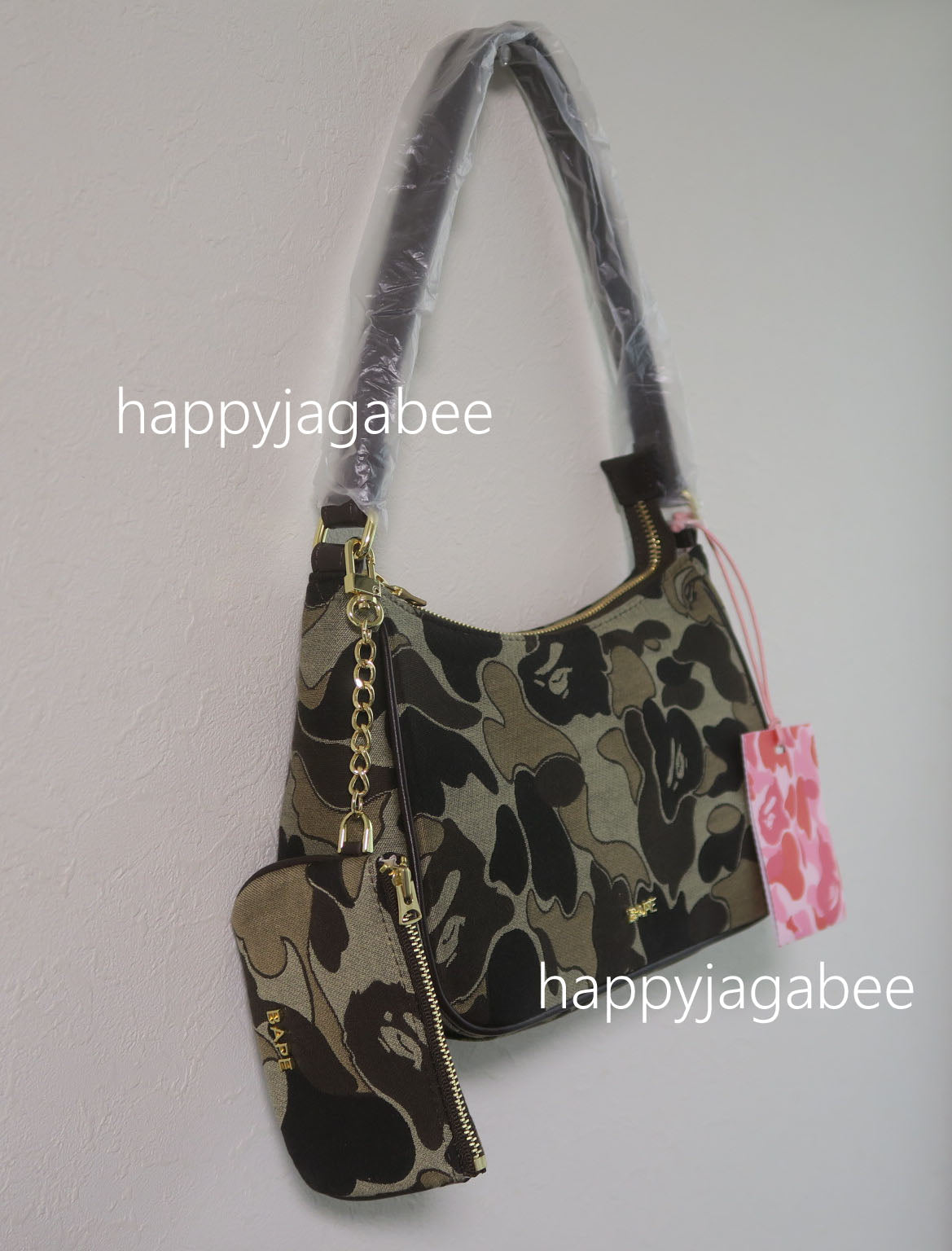 A Bathing Ape Cookie Camo 2 Hand Bag Brown, 001BAJ302001L-BRN