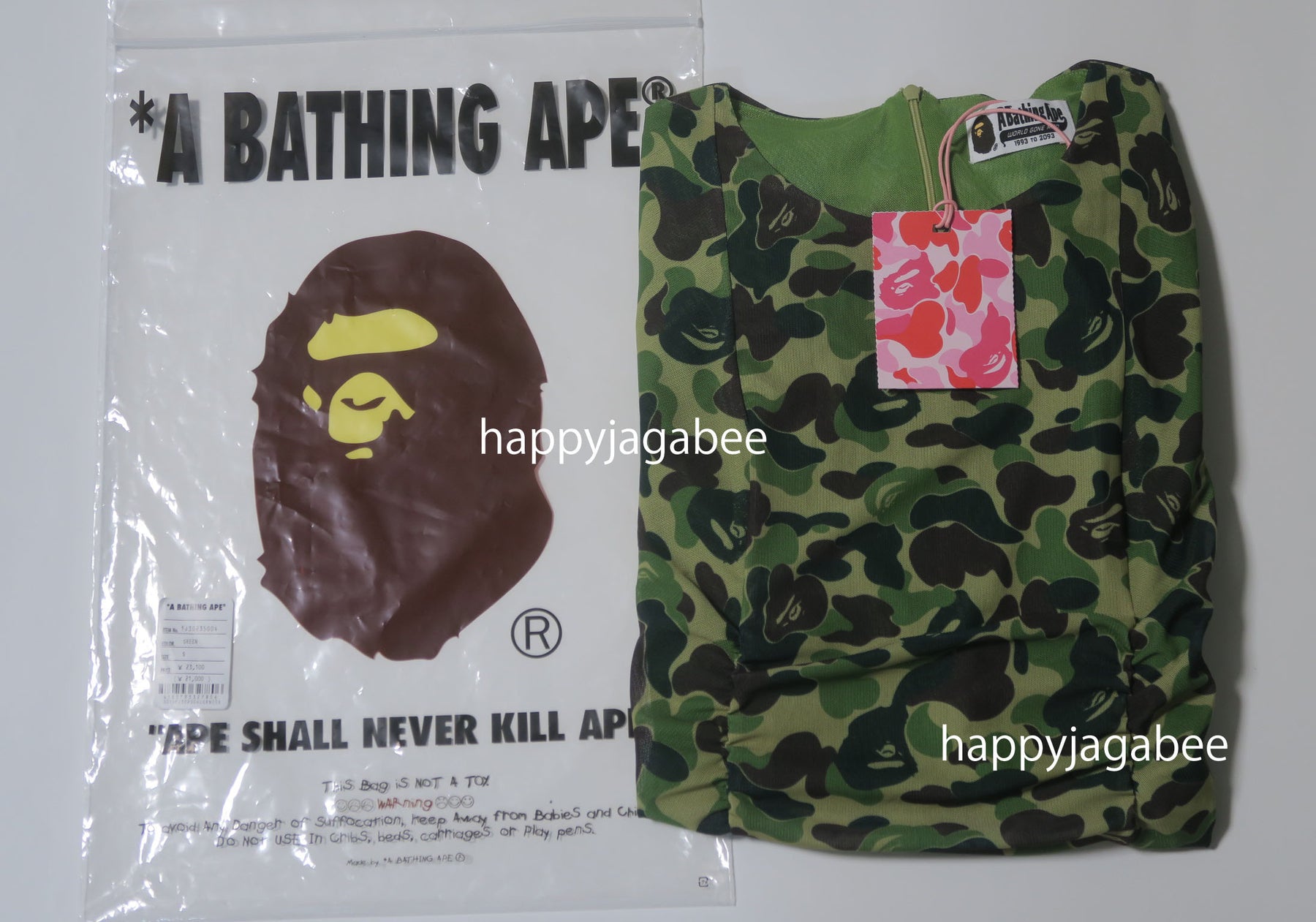 A BATHING APE Ladies' ABC CAMO MESH GATHERED ONEPIECE
