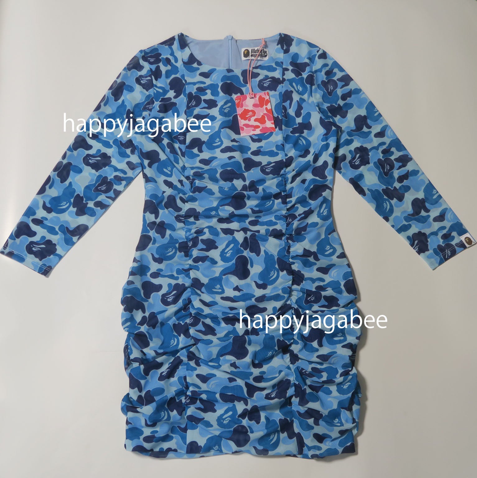 A BATHING APE Ladies' ABC CAMO MESH GATHERED ONEPIECE