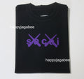 sacai x KAWS / Flock Print T-Shirt BLACK x PURPLE