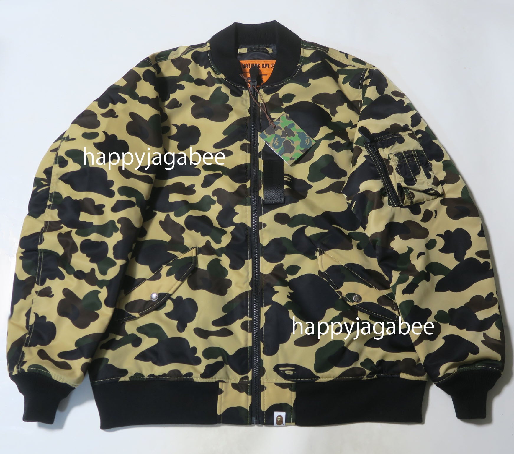 A BATHING APE 1ST CAMO NYLON TWILL MA-1 JACKET