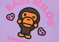 A BATHING APE BAPE KIDS BABY MILO HEART FRILL L/S TEE