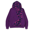 A BATHING APE COLOR CAMO COLLEGE CUTTING RELAXED FIT HOODIE