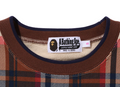 A BATHING APE Ladies' BAPE CHECK WIDE FIT CREWNECK