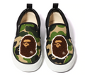 A BATHING APE BAPE KIDS ABC CAMO APE HEAD PATCH SLIP ON