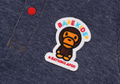 A BATHING APE BAPE KIDS BABY MILO JERSEY DENIM SAILOR COLLAR BODYSUIT