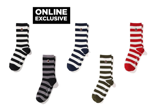 A BATHING APE APE HEAD ONE POINT HOOP SOCKS -ONLINE EXCLUSIVE-