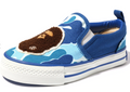 A BATHING APE BAPE KIDS ABC CAMO APE HEAD PATCH SLIP ON