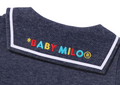 A BATHING APE BAPE KIDS BABY MILO JERSEY DENIM SAILOR COLLAR BODYSUIT