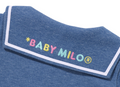 A BATHING APE BAPE KIDS BABY MILO JERSEY DENIM SAILOR COLLAR BODYSUIT