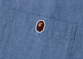 A BATHING APE ONE POINT RELAXED FIT CHAMBRAY SHIRT