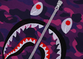 A BATHING APE COLOR CAMO EMBROIDERY SHARK CREWNECK