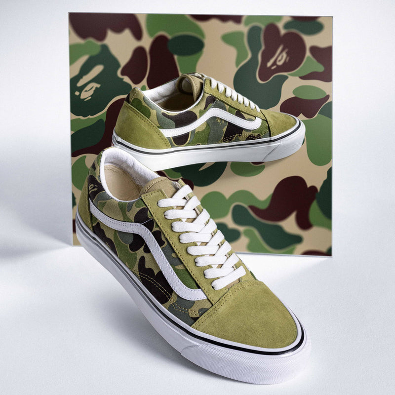 A BATHING APE BAPE X VANS ABC CAMO OLD SKOOL w/ Keychain