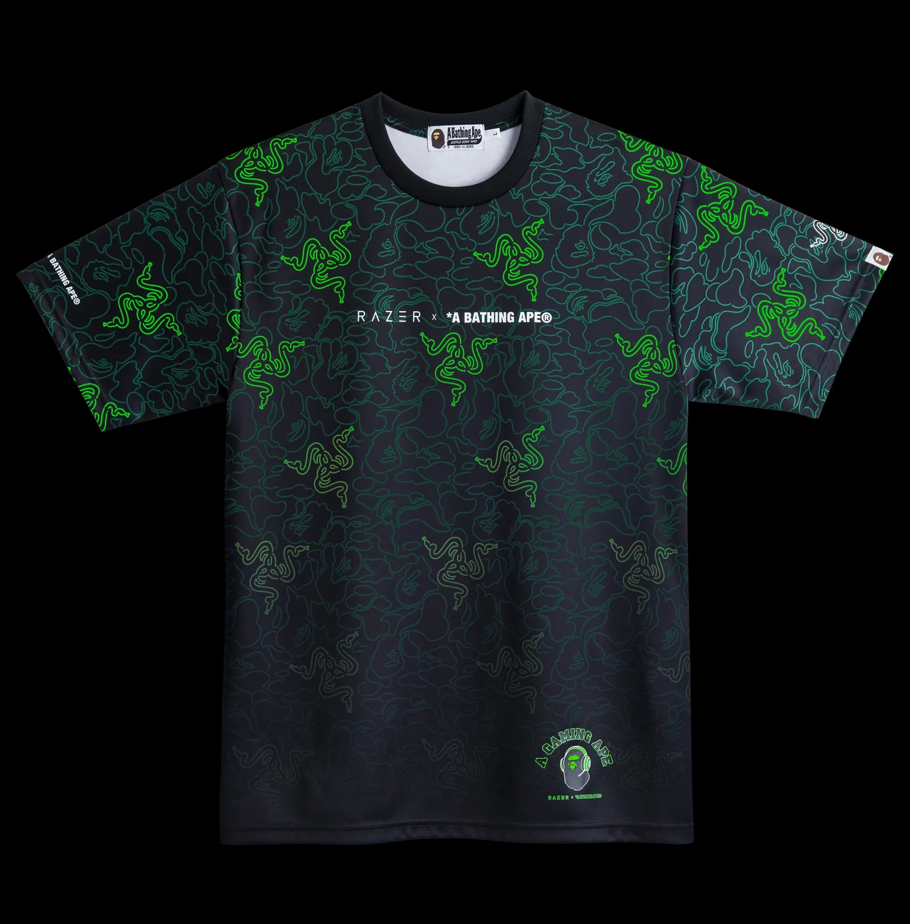 Bape Hoodie Razer Sweatshirt BAPE X Razer Neon Camo Shark Full Zip